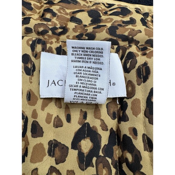 Jaclyn Smith Satin Quilted Coat Jacket Golden Yellow Animal Print Lining size L - Picture 6 of 10